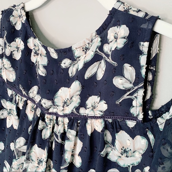 Aqua short sleeve cold shoulder tie front blouse - Picture 8 of 11